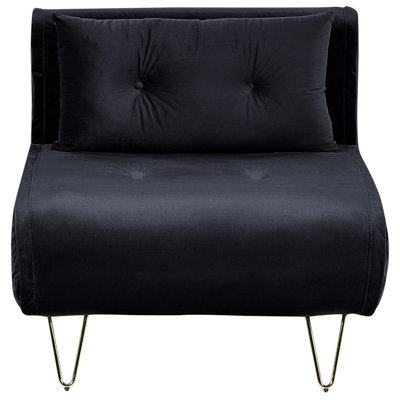 Sofa Bed VESTFOLD Black Velvet