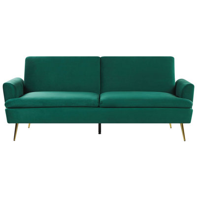 Sofa Bed VETTRE Dark Green Velvet