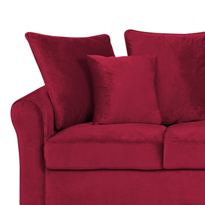 Sofa BORNHOLM Velvet Dark Red 3 Seater