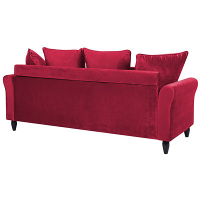 Sofa BORNHOLM Velvet Dark Red 3 Seater
