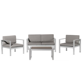 Sofa Set 4 Seater Aluminium Dark Grey SALERNO
