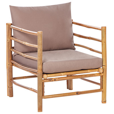 Sofa Set 4 Seater Bamboo Wood Taupe CERRETO