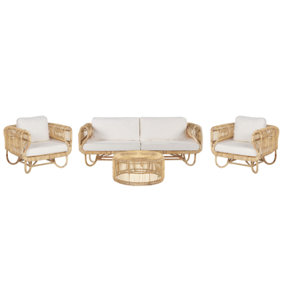 Sofa Set 5 Seater Rattan Beige DOLCEDO / LIMNI