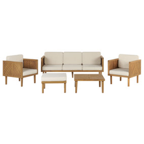 Sofa Set BARATTI Acacia Wood Light Wood 5 Seater