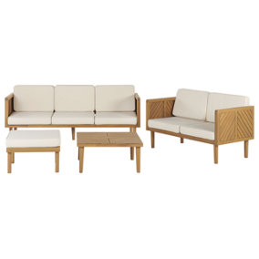 Sofa Set BARATTI Acacia Wood Light Wood 5 Seater