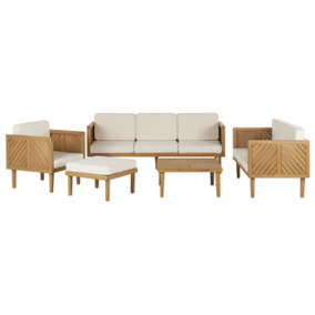 Sofa Set BARATTI Acacia Wood Light Wood 6 Seater