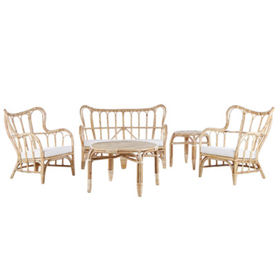 Sofa Set BRINDISI Rattan Natural 4 Seater