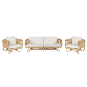 Sofa Set DOLCEDO Rattan Beige 4 Seater