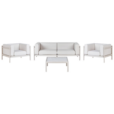 Sofa Set FERRETTI Synthetic Material Light Beige 4 Seater