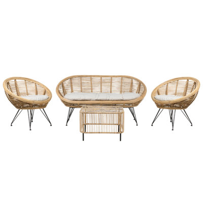 Sofa Set MARATEA/CESENATICO Rattan Natural 4 Seater