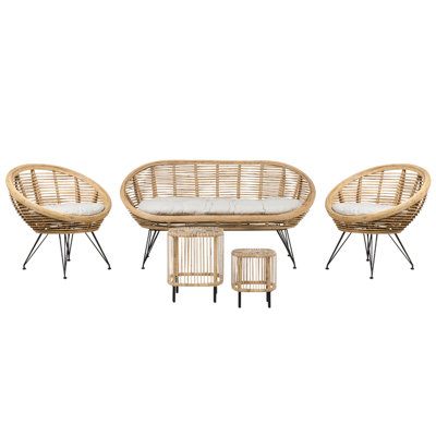 Sofa Set MARATEA/CESENATICO Rattan Natural 4 Seater