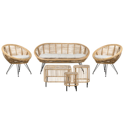 Sofa Set MARATEA/CESENATICO Rattan Natural 4 Seater