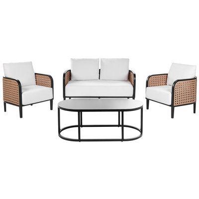 Sofa Set MONTEFALCO Aluminium White 4 Seater