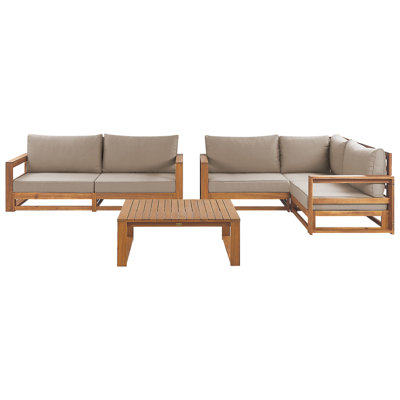 Sofa Set TIMOR FSC Certified Acacia Wood Light Wood Reversible 4 Seater