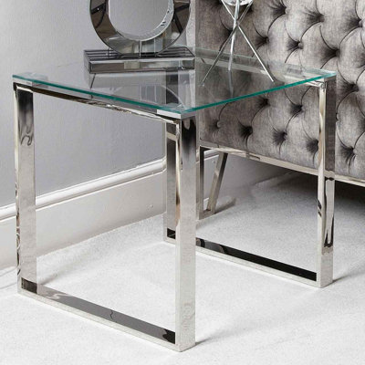 Sofa Side Table for Living Room Furniture, 55cm Bedside Metal Table, End Table