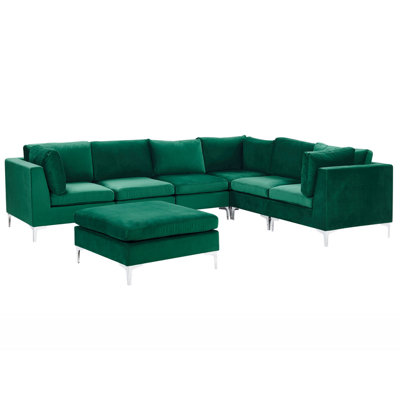 Sofa with Ottoman EVJA Green Velvet