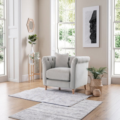 Sofas Express Carlton Chalk Grey Velvet Armchair