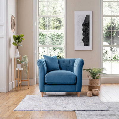 Sofas Express Carlton Sky Blue Velvet Armchair