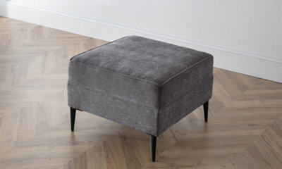 Grey footstool deals with silver legs