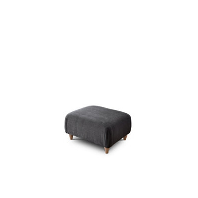 Sofas Express Charcoal Grey Wood Leg Manhattan Footstool