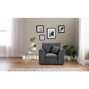 Sofas Express Glamorgan Charcoal Grey Sweeping Manhattan Arm Chair