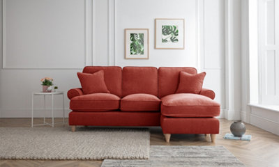 Sofas Express Mumbles Apricot Red Right Hand Chaise Scroll Manhattan Sofa