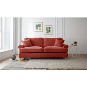 Sofas Express Mumbles Apricot Red Scroll Manhattan 3 Seater Sofa