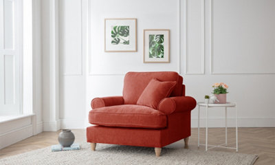 Sofas Express Mumbles Apricot Red Scroll Manhattan Arm Chair