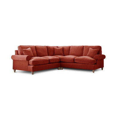 Sofas Express Mumbles Apricot Red Scroll Manhattan Sofa 2-Corner