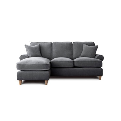 Sofas Express Mumbles Charcoal Grey Left Hand Chaise Scroll Manhattan Sofa