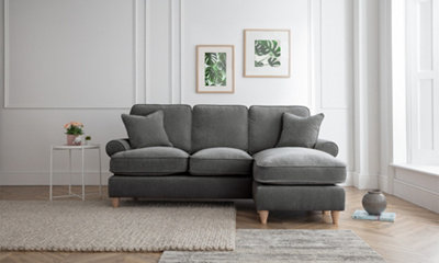 Sofas Express Mumbles Charcoal Grey Right Hand Chaise Scroll Manhattan Sofa