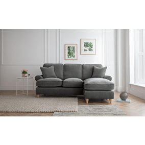 Sofas Express Mumbles Charcoal Grey Right Hand Chaise Scroll Manhattan Sofa