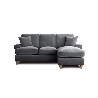 Sofas Express Mumbles Charcoal Grey Right Hand Chaise Scroll Manhattan Sofa