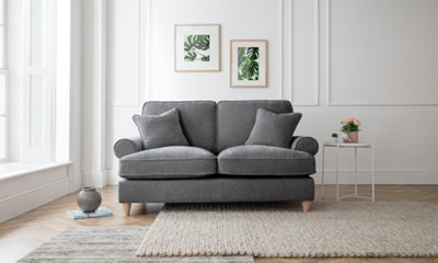 Sofas Express Mumbles Charcoal Grey Scroll Manhattan 2 Seater Sofa