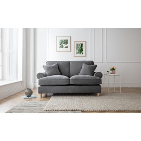 Sofas Express Mumbles Charcoal Grey Scroll Manhattan 2 Seater Sofa