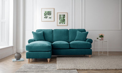 Sofas Express Mumbles Emerald Green Left Hand Chaise Scroll Manhattan Sofa