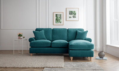 Sofas Express Mumbles Emerald Green Right Hand Chaise Scroll Manhattan Sofa