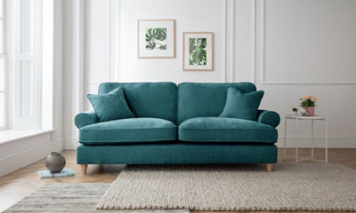 Sofas Express Mumbles Emerald Green Scroll Manhattan 3 Seater Sofa