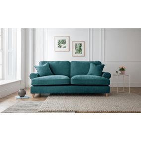Sofas Express Mumbles Emerald Green Scroll Manhattan 3 Seater Sofa