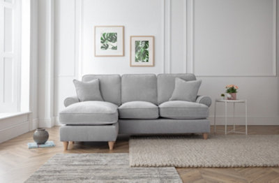 Sofas Express Mumbles Ice White Left Hand Chaise Scroll Manhattan Sofa