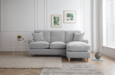 Sofas Express Mumbles Ice White Right Hand Chaise Scroll Manhattan Sofa