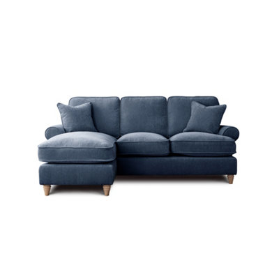 Sofas Express Mumbles Navy Blue Left Hand Chaise Scroll Manhattan Sofa
