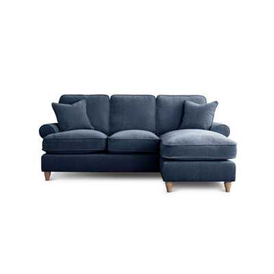 Sofas Express Mumbles Navy Blue Right Hand Chaise Scroll Manhattan Sofa