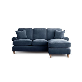 Sofas Express Mumbles Navy Blue Right Hand Chaise Scroll Manhattan Sofa