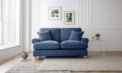 Sofas Express Mumbles Navy Blue Scroll Manhattan 2 Seater Sofa