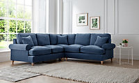 Sofas Express Mumbles Navy Blue Scroll Manhattan Sofa 2-Corner