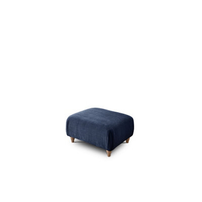 Sofas Express Navy Blue Wood Leg Manhattan Footstool