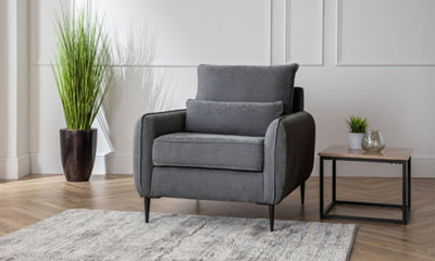 Sofas Express Rhonda Charcoal Grey Pillow Style Manhattan Arm Chair
