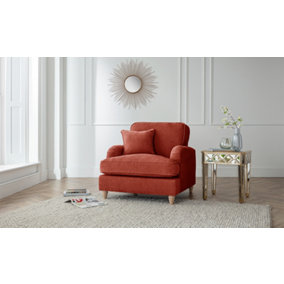 Sofas Express Tenby Apricot Red Tailored Pleat Manhattan Arm Chair