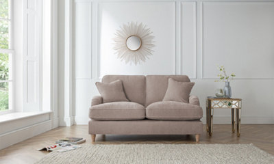 Sofas Express Tenby Beige Putty Tailored Pleat Manhattan 2 Seater Sofa